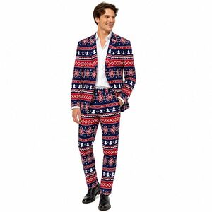 OppoSuits Men's Nordic Noel Christmas Suit size 40 L Fair Isle 2 Piece Set
